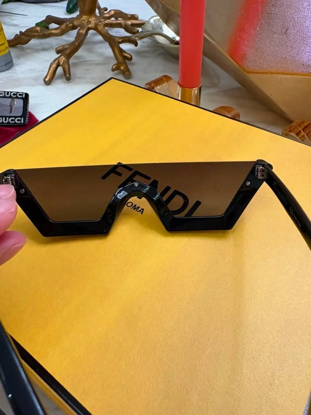 Philipp Plein Black Crystal-Embellished Shield Sunglasses